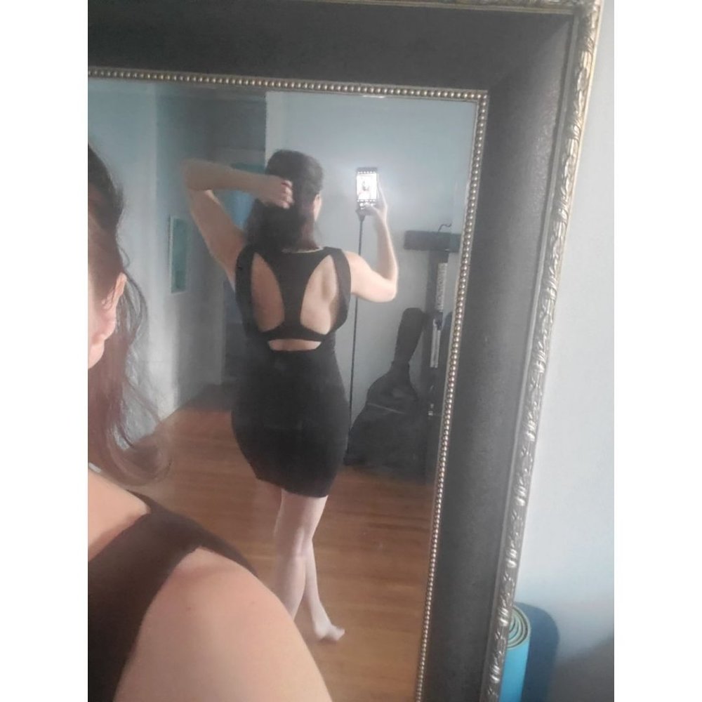 Zara little black dress with a back detail (size M)